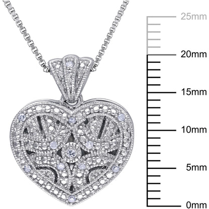 Women’s Diamond Sterling Silver Necklace – Elegant Sparkling Pendant Jewelry