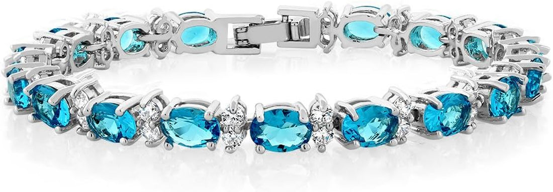 20.00 Ct Oval &amp; Round Cubic Zirconia Tennis Bracelet – 7” for Women