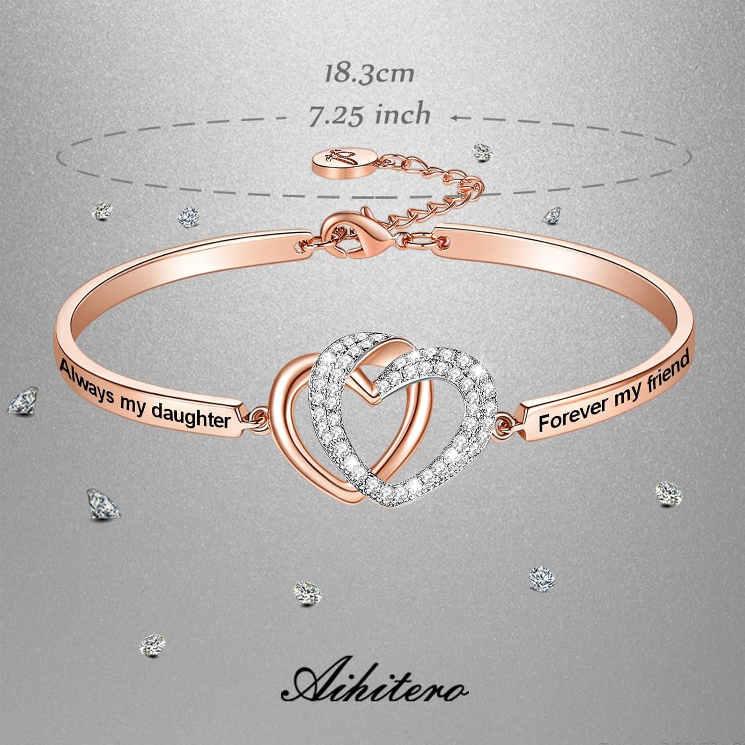 “Badass Daughter” Inspirational Bangle Bracelet – Mother &amp; Father to Daughter Gift for Birthday, Christmas, or Wedding
