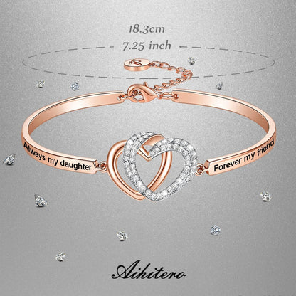“Badass Daughter” Inspirational Bangle Bracelet – Mother &amp; Father to Daughter Gift for Birthday, Christmas, or Wedding