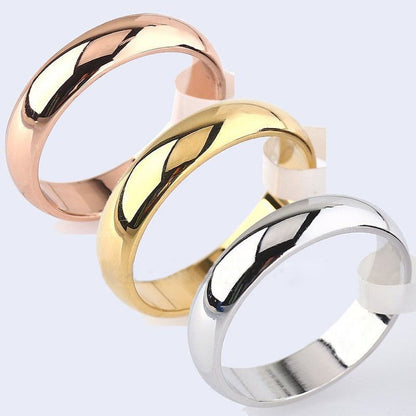 4MM Silver/Gold Plated Stainless Steel Wedding Band Ring – Unisex Sizes 3-13
