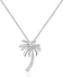 Tropical Beach Palm Tree Pendant Necklace – CZ Crystal Hawaii Bridal Jewelry | Beach Wedding & Bridesmaid Gift