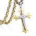 Men’s Cross Pendant Necklace – 3-Layer Knight Cross in Stainless Steel, Gold/Black/Silver – Durable Chain Jewelry (Model DDLKP179)