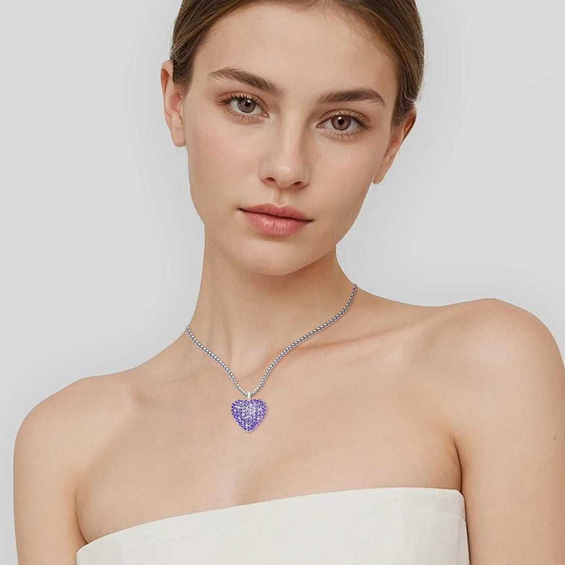 925 Sterling Silver Cremation Necklace – CZ Heart Urn Pendant Memorial Jewelry for Pet or Human Ashes, Gift for Women