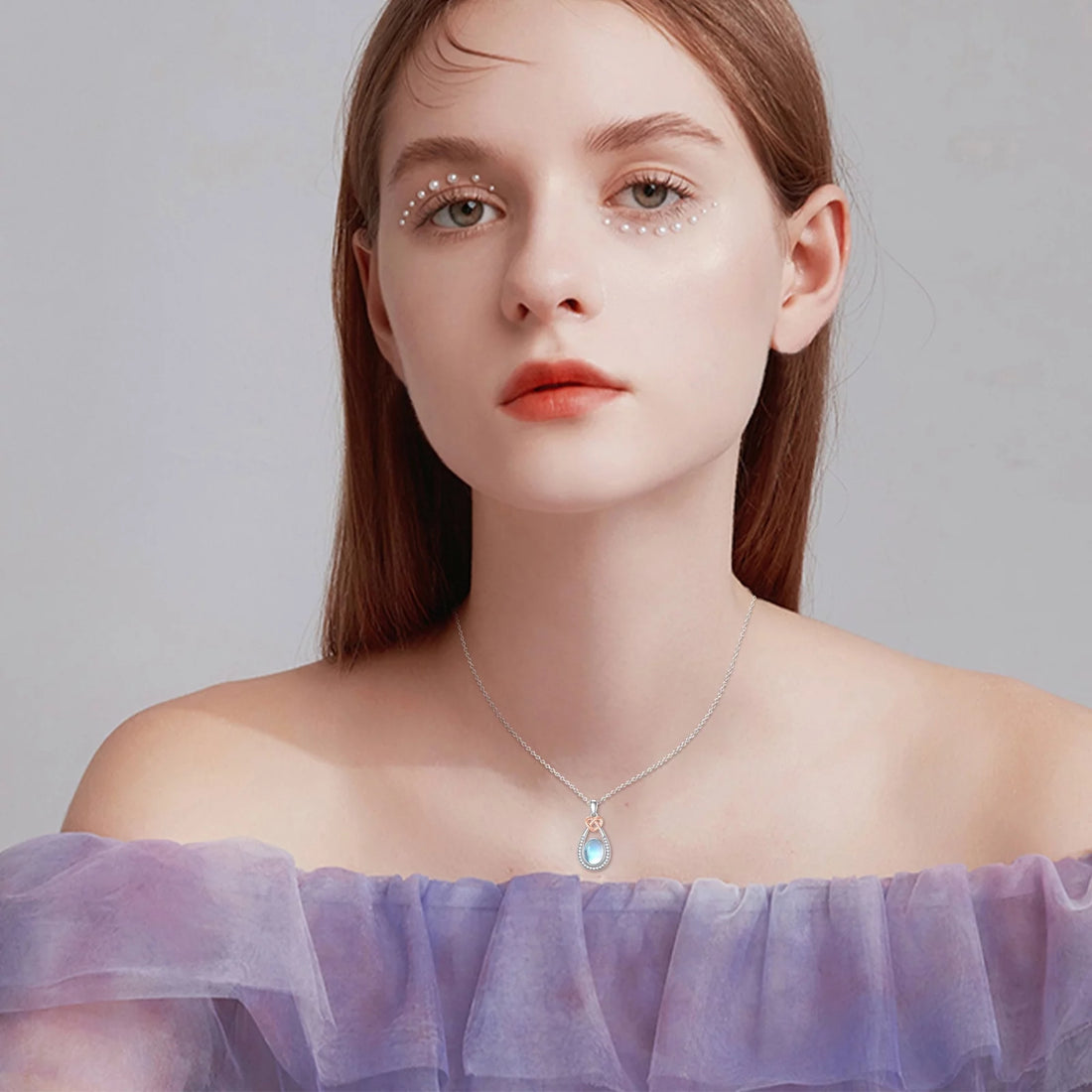 Moonstone Teardrop Necklace – 925 Sterling Silver Pendant for Women, Mom, Daughter, Niece, Wife – Birthday Jewelry Gift