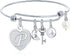 Initial Charm Bracelet for Women – Engraved Stainless Steel Bangle Personalized Gift for Her