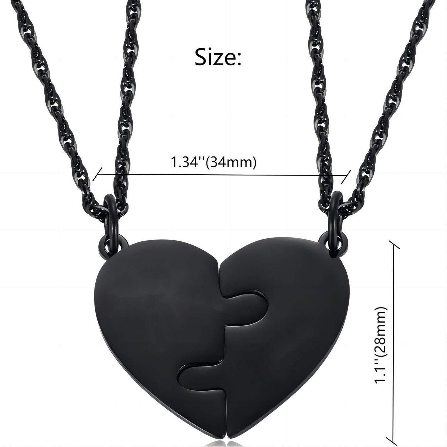 💞 Father and Daughter Heart Matching Necklace Set for 2 – Stainless Steel Pendant Necklace | Daughter to Dad Gift