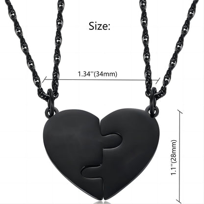 💞 Father and Daughter Heart Matching Necklace Set for 2 – Stainless Steel Pendant Necklace | Daughter to Dad Gift