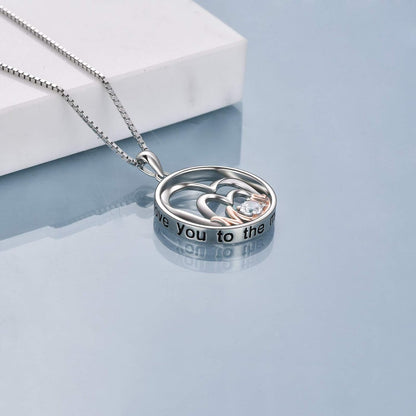 Mother’s Day Gift – Sterling Silver Mother &amp; Daughter Pendant Necklace, Heart Jewelry for Mom, Nana, Wife, or New Mother