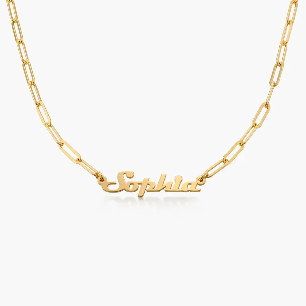 Full Silver Vintage Name Necklace – Personalized 925 Sterling Silver Nameplate in Elegant Fonts | Customizable Length &amp; Gift-Ready