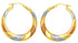 Brilliance Fine Jewelry 14K Gold Plated Sterling Silver Tri-Color Striped Hoop Earrings for Women – 30mm