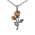 Women’s Rose Pendant Necklace – Two-Tone Sterling Silver with 14K Gold Plated Accents