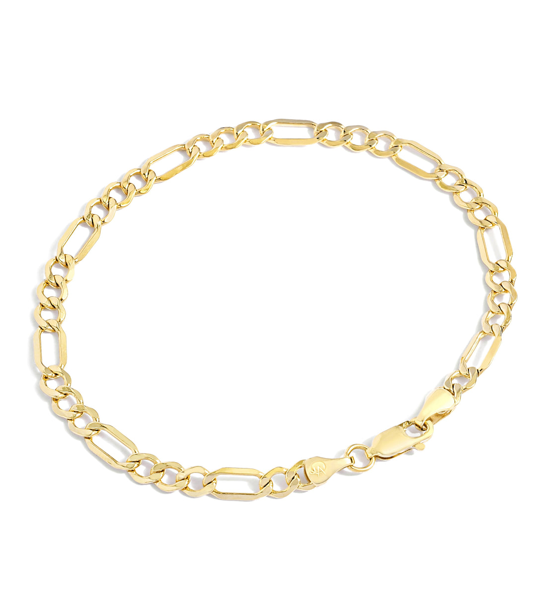 14K Solid Yellow Gold Filled Figaro Chain Bracelets – Unisex Collection, Multiple Sizes, 4.7mm