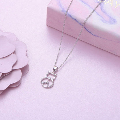 Cat Necklace – Sterling Silver Animal Pendant Necklace for Women | Cute &amp; Elegant Jewelry Gift