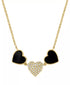 EFFY® Onyx & Diamond Heart Collar Necklace – 1/10 Ct. T.W. Diamonds, 14K Gold, 18" + 1" Extender