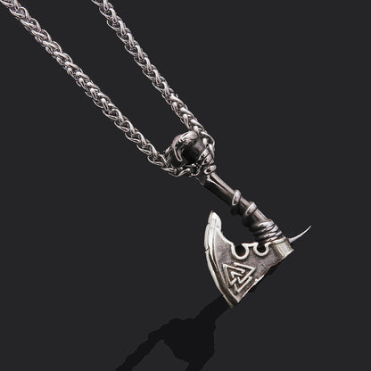 Men’s Stainless Steel Axe Pendant Necklace – Titanium Steel Orchid Chain Jewelry