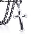 Men’s Cross Pendant Necklace – 3-Layer Knight Cross in Stainless Steel, Gold/Black/Silver – Durable Chain Jewelry (Model DDLKP179)