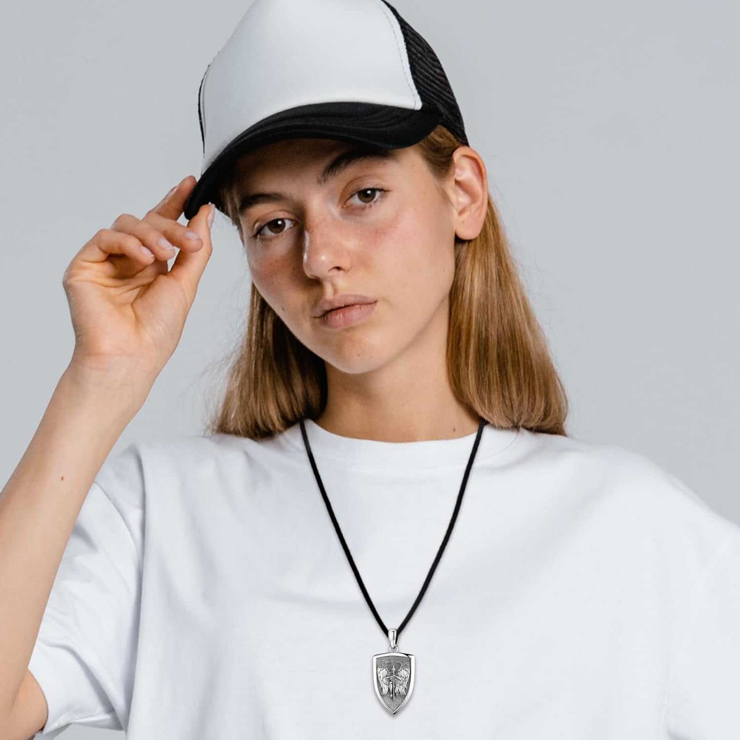 Saint Necklace Sterling Silver 925 – Protection Jewelry Pendant for Men &amp; Women