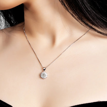 1 Carat Moissanite Pendant Necklace – 925 Sterling Silver with 18K Gold Plating, Dainty Diamond Jewelry for Women