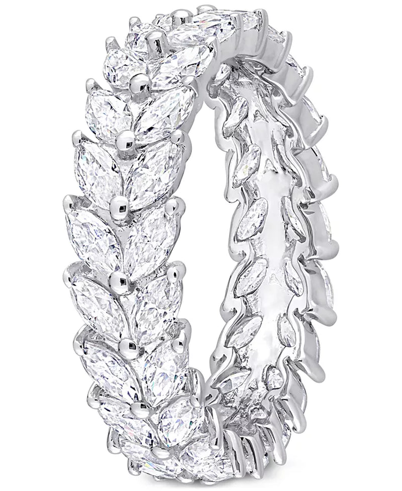 Moissanite Marquise Eternity Band (4-1/5 Ct. T.W.) in Sterling Silver