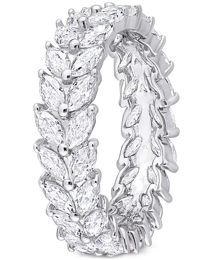 Moissanite Marquise Eternity Band (4-1/5 Ct. T.W.) in Sterling Silver