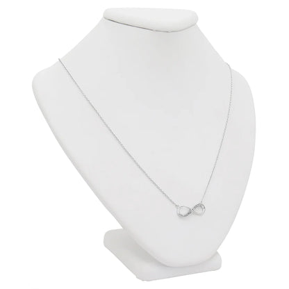 Diamond Infinity Necklace for Women – 925 Sterling Silver with Genuine Diamond, 18-Inch Chain, Amanda Rose Collection Gift Box