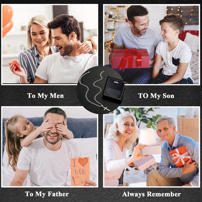 Silver Cross Necklace for Men – Stainless Steel Pendant Chain Gift from Girlfriend or Wife