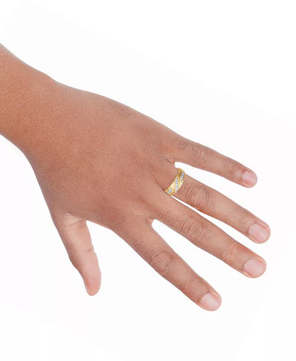 Men’s Diamond Three-Station Wedding Band – 1/10 Ct. T.W., 14K Gold