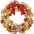 Red Enamel Crystal Wreath Christmas Brooch Pin – Gold Tone Festive Accessory