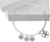 Alzheimer’s Awareness Purple Crystal Heart Bracelet – Support & Hope (1 Bracelet)