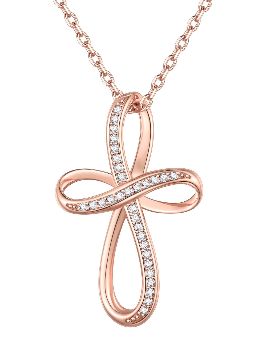 925 Sterling Silver Cross &amp; Infinity Necklace for Women – CZ Pendant Gift for Girlfriend or Mom