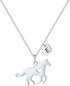 Horse Necklace for Girls – Dainty Heart Pendant with 26 Initials | Personalized Jewelry for Women, Kids & Horse Lovers