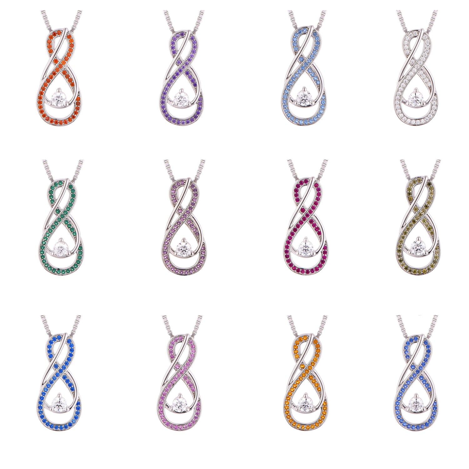 September Birthstone Necklace – Sapphire Blue Infinity Pendant Necklace | Elegant Jewelry Gift for Women