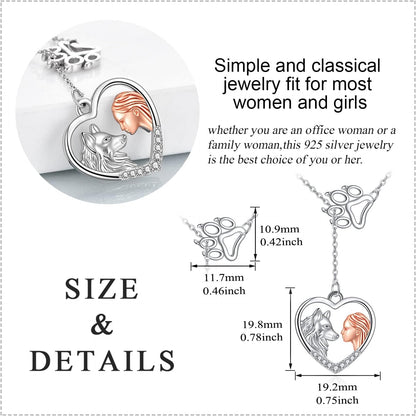 🐺🐴 Wolf/Horse Gifts Necklace – Sterling Silver Y-Necklace Pendant for Teen Girls