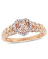 Morganite & Diamond Halo Heart Ring – 1/2 Ct. T.W. Morganite, 1/20 Ct. T.W. Diamond, 10K Rose Gold