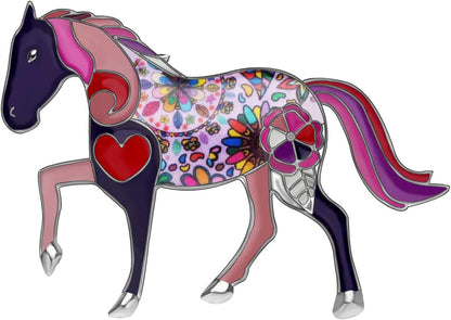 🐎 Enamel Alloy Elegant Horse Brooch Pin for Women