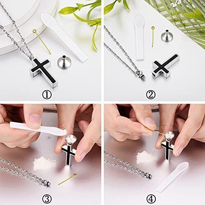 Cross Ashes Necklace – Cremation Memorial Jewelry for Human Ashes