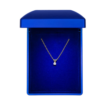 14K Yellow Gold 1/6 Ct Diamond Solitaire Necklace – 18&quot; Women’s Pendant