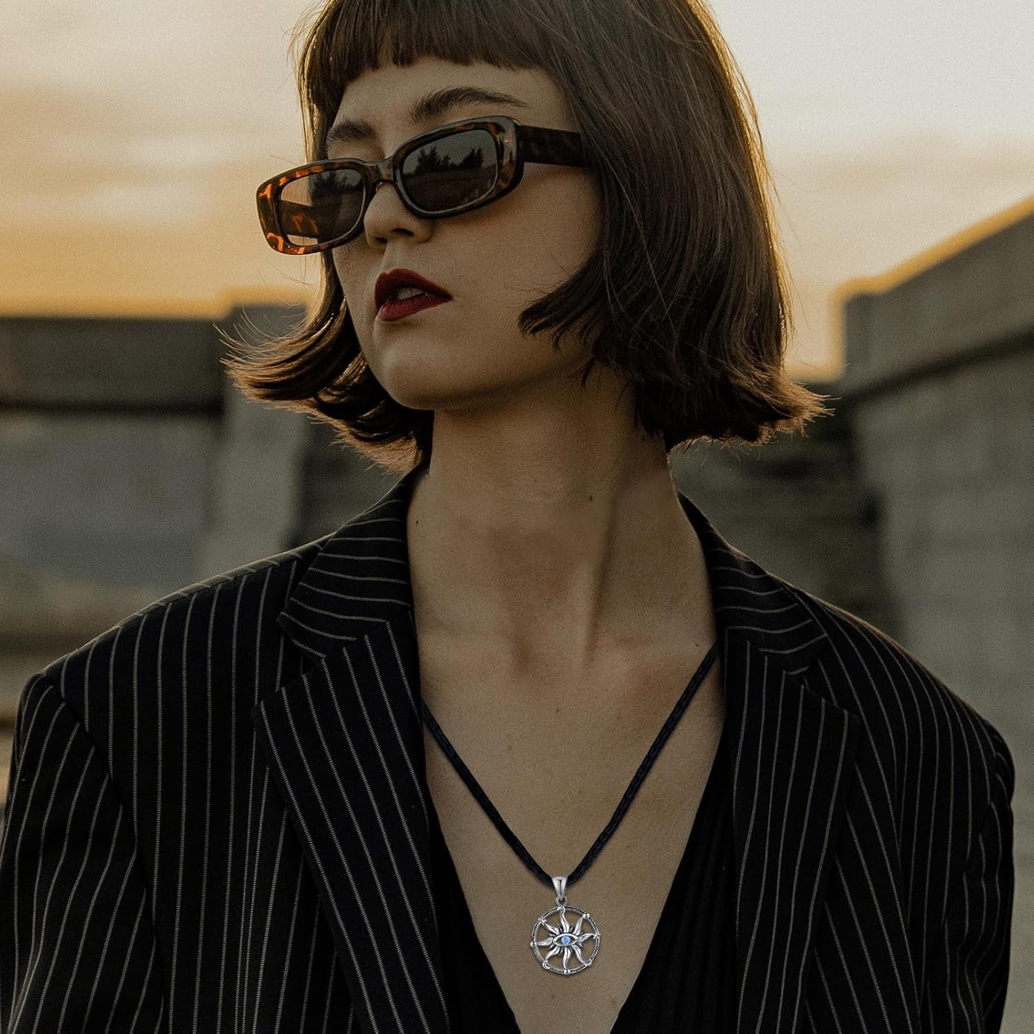 Viking Valknut Necklace for Men &amp; Women – 925 Sterling Silver Pendant with Runes &amp; Vegvisir Symbol