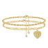 Initial Ankle Bracelet for Women – Dainty Heart Foot Chain Gold Jewelry, Personalized Summer Gift