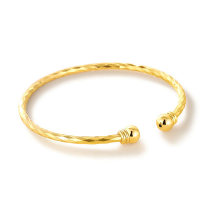 Twisted Gold Open Cuff Bracelet for Women – Fashion Solid Bangle Jewelry, Elegant Gift for Birthday &amp; Christmas