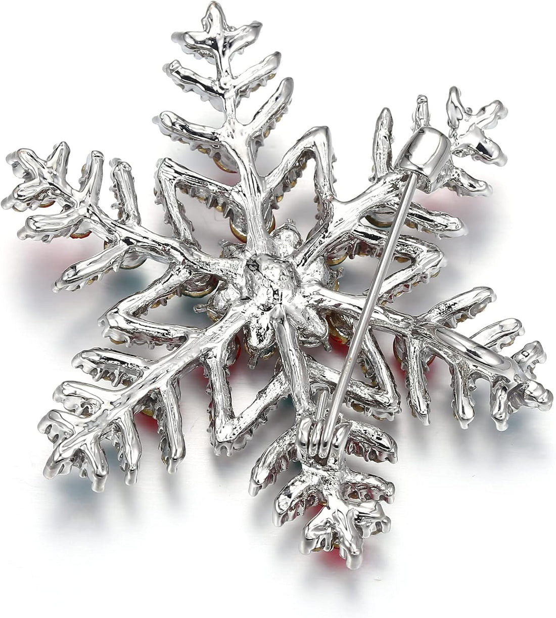 Women’s Austrian Crystal Art Deco Winter Snowflake Brooch Pin