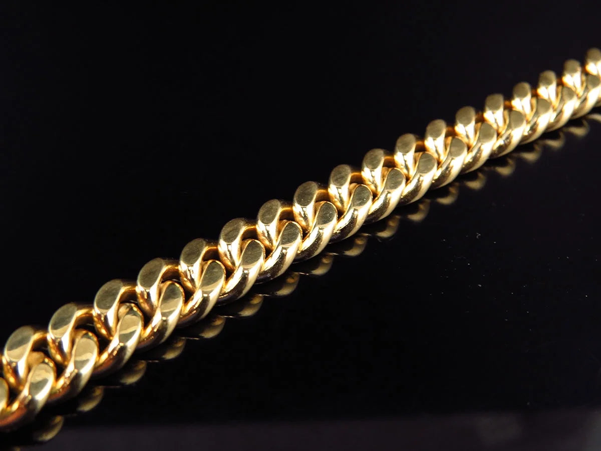 10K Solid Yellow Gold Miami Cuban Link Bracelet for Men – 8.5 Inch, 9mm Wide