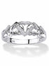 Diamond Accent Interlocking Hearts Promise Ring – 18K Gold or Platinum Plated over Sterling Silver | Romantic Jewelry for Her