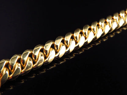 10K Solid Yellow Gold Miami Cuban Link Bracelet for Men – 8.5 Inch, 9mm Wide