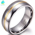 Couple Inset Tungsten Carbide Ring – 6/8mm Wedding, Engagement & Anniversary Band for Him & Her