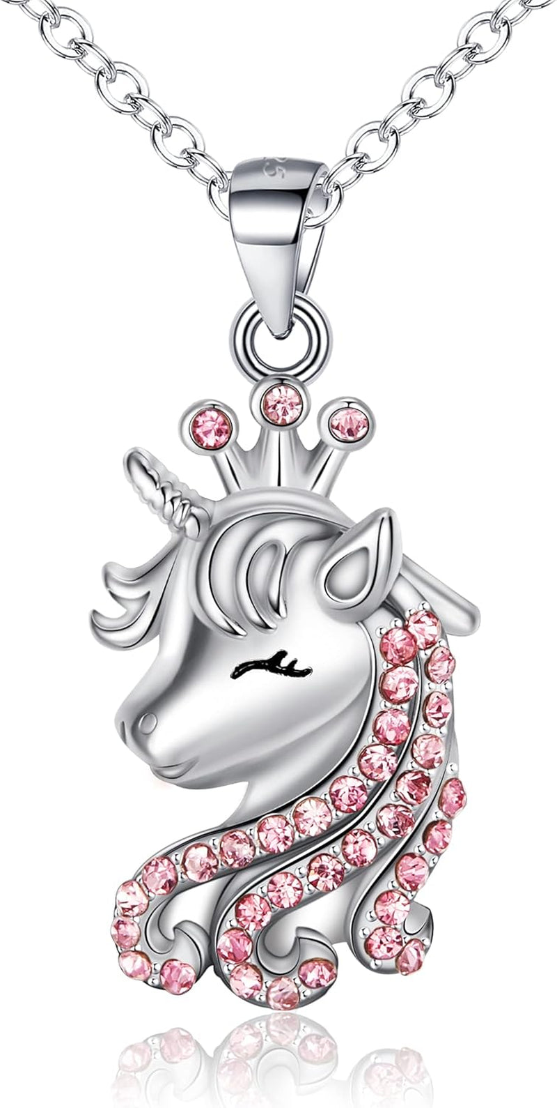CZ Crown Unicorn Pendant | Sparkling Christmas Jewelry Gifts | Birthday Gift for Daughter or Granddaughter