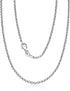 2MM Rolo Chain Necklace – Sterling Silver with White Gold Plating, Minimalist Shiny Design – Fine Jewelry for Men & Women with Lobster Clasp
