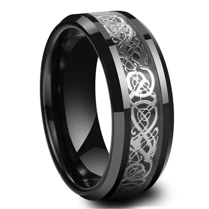 Celtic Dragon Band Ring – Bold Gold-Plated Stainless Steel for Men &amp; Women