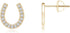Natural Diamond Horseshoe Stud Earrings for Women – Pave-Set in 14K Solid Gold or Platinum | April Birthstone Jewelry Gift